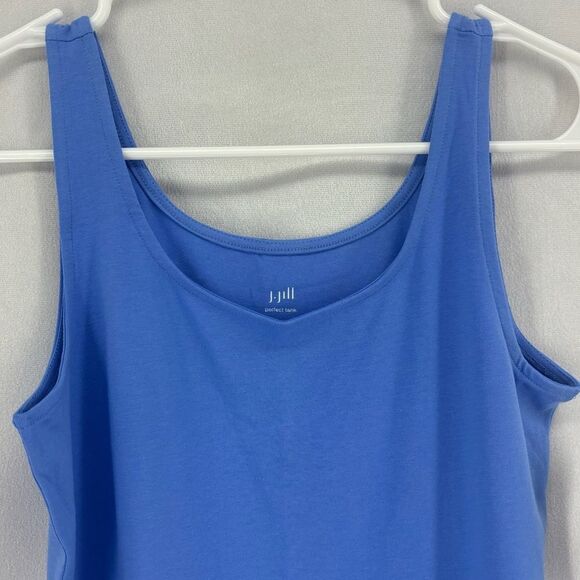 NWT J. Jill Women’s Small Blue Lotus Scoop Neck Sleeveless Tank Top Cotton - Picture 5 of 8